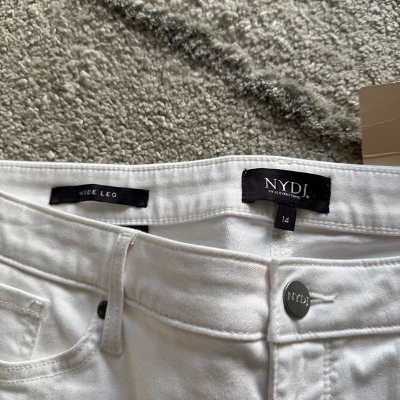 NYDJ  Teresa Wide Leg Ankle Jeans white cropped high rise 14 New - Picture 3 of 14
